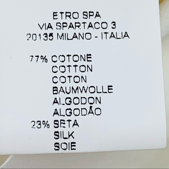 ETRO Hailey Voile Tonal Embroidered Silk Blend Button Front - Picture 6 of 8